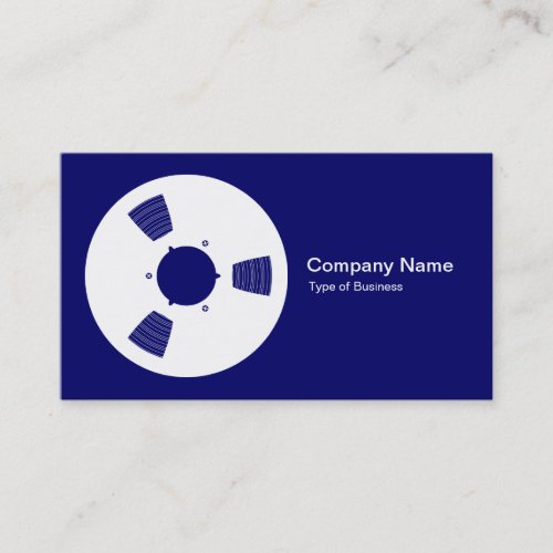 Tape Spool _ White on Deep Navy Business Card