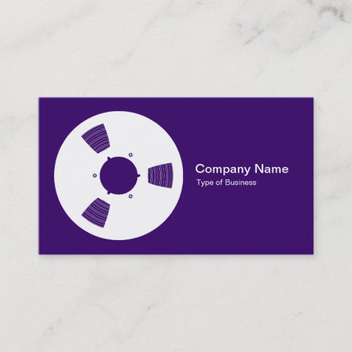Tape Spool _ White on Deep Purple Business Card