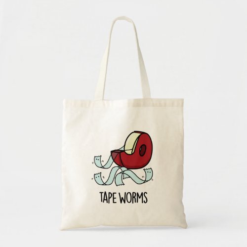 Tape Worms Funny Celophane Tape Puns Tote Bag