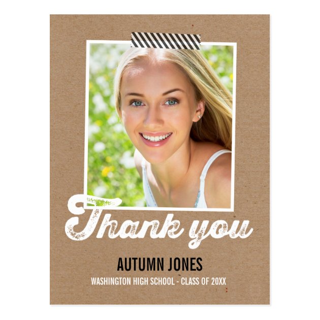 Taped Graduation Thank You Card