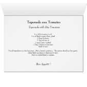 Tapenade with Tomatoes Cards (Inside Horizontal (Bottom))