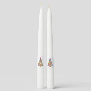 Taper Candle With Pretty Christmas Tree