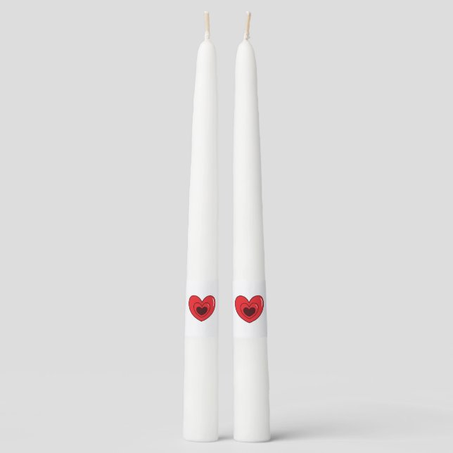 Taper Candles with Hearts (Front)