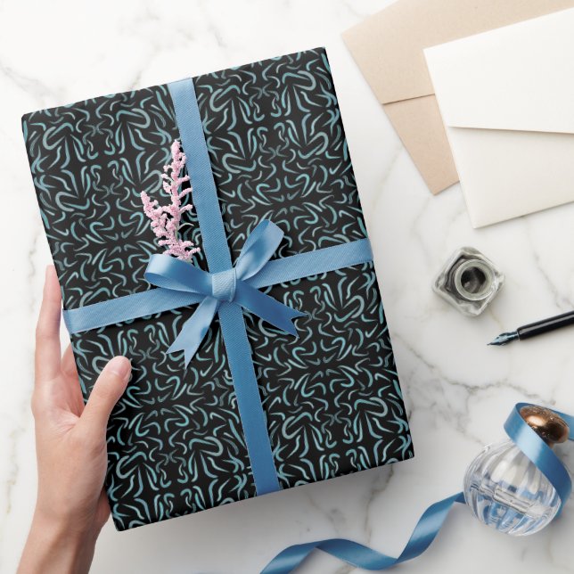 Tapered Outline Shapes Filled With Aquatic Colors Wrapping Paper (Gifting)