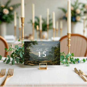 Tapestry Blue Toile Vintage Woodland Table Number