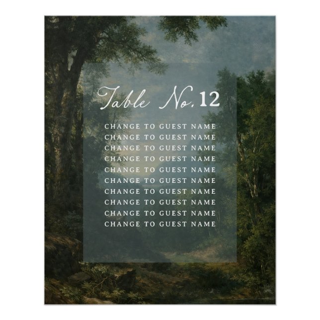 Tapestry Blue Toile wedding table seating chart (Front)