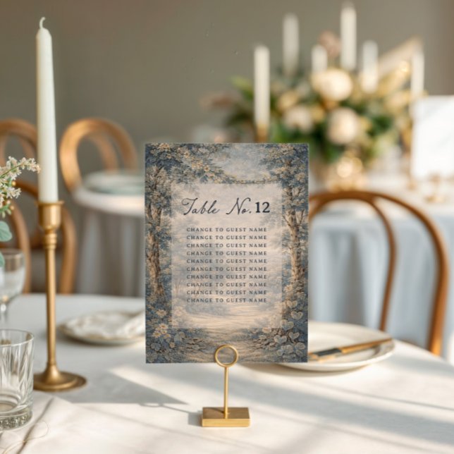 Tapestry Blue Toile wedding table seating chart (Creator Uploaded)