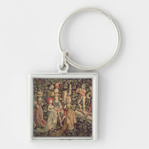 Tapestry depicting dancers and musicians keychain