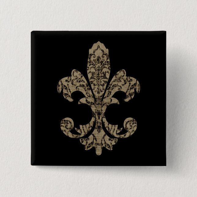 Tapestry Fleur de lis 4 Button (Front)