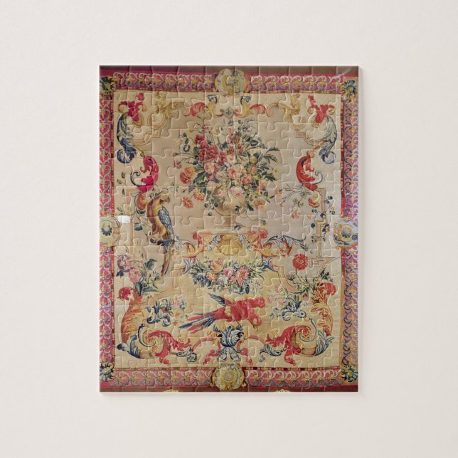 Tapestry in early Rococo style with strapwork and Jigsaw Puzzle (Vertical)