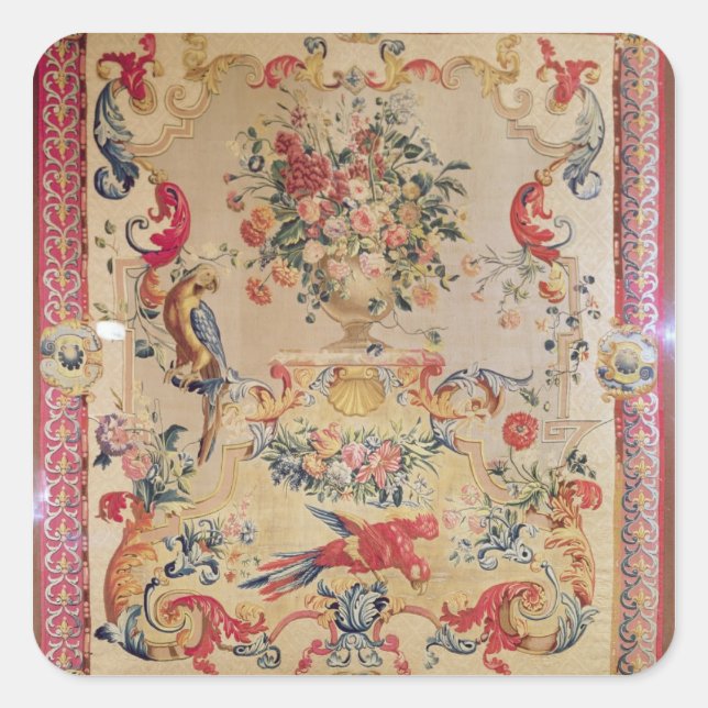 Tapestry in early Rococo style with strapwork and Square Sticker (Front)