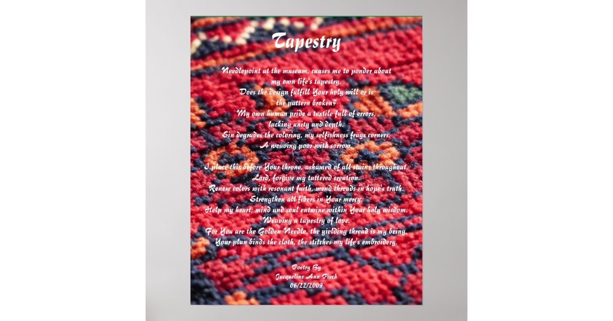 Tapestry Poetry Poster Zazzle