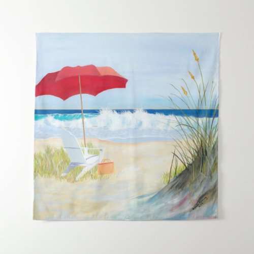 Tapestry _ Red Umbrella Beach Coastal