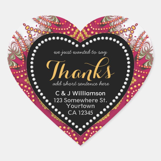 Tapestry Red White Chalkboard Thanks Heart Sticker (Front)