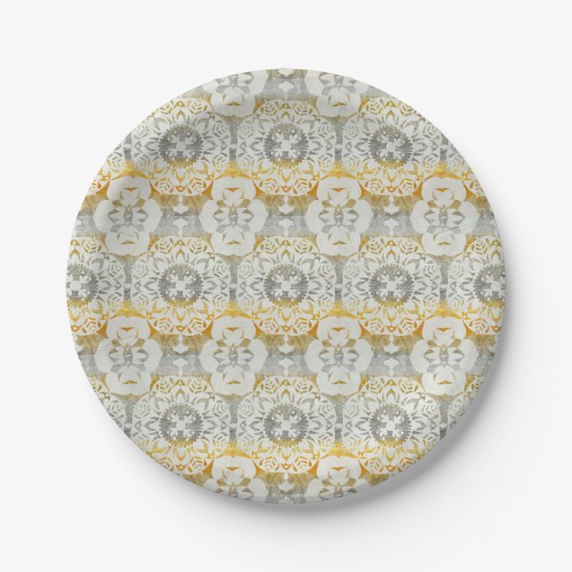 Tapestry Rosette II Paper Plates (Front)
