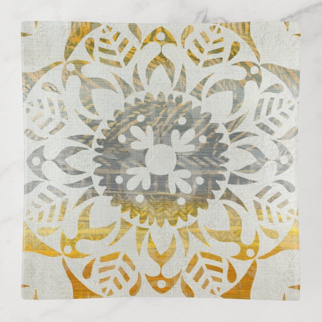 Tapestry Rosette II Trinket Tray (Front)