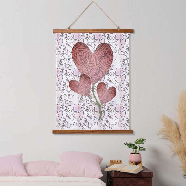 Tapestry - Three Hearts Design (Bedroom)