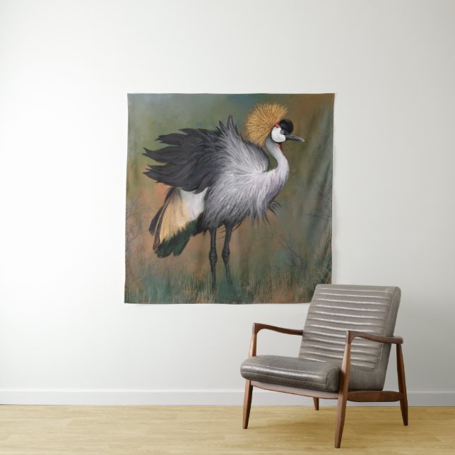 Tapestry with Grey Crowned Crane (In Situ)
