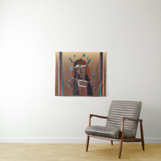 Tapestry with Native American Image