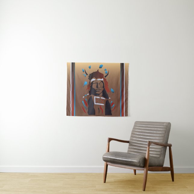 Tapestry with Native American Image (In Situ (Horizontal))
