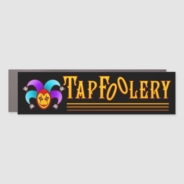TapFoolery Car Magnet - gold on black (Front)