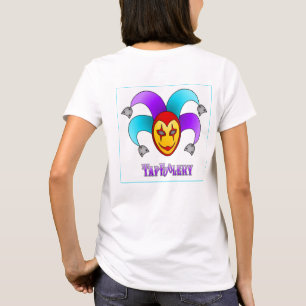 TapFoolery T-shirt - purple on white box