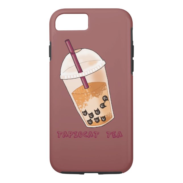 Tapiocat Tea | Cute Cat Pun Illustration Case-Mate iPhone Case (Back)