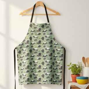 Tapir and Rainforest Muted Green Print Apron