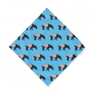 Tapir cartoon illustration bandana