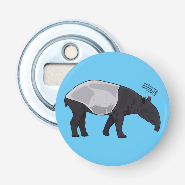 Tapir cartoon illustration bottle opener (Front)