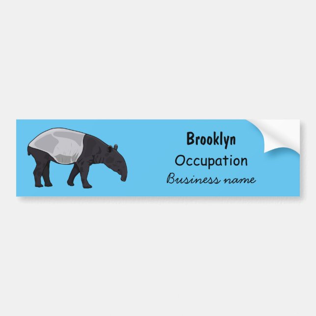 Tapir cartoon illustration bumper sticker (Front)
