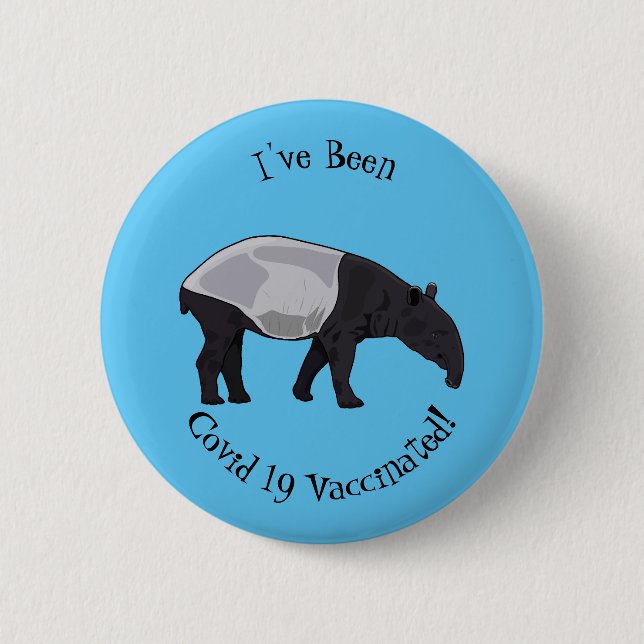 Tapir cartoon illustration button (Front)