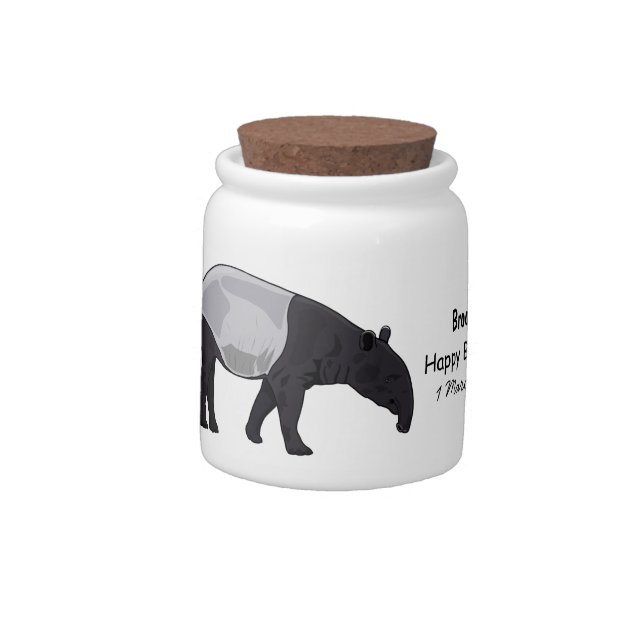 Tapir cartoon illustration candy jar (Left)