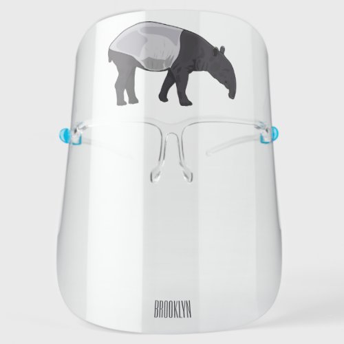 Tapir cartoon illustration face shield