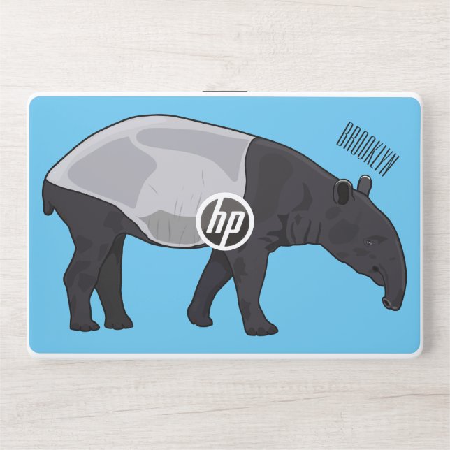 Tapir cartoon illustration HP laptop skin (Front)