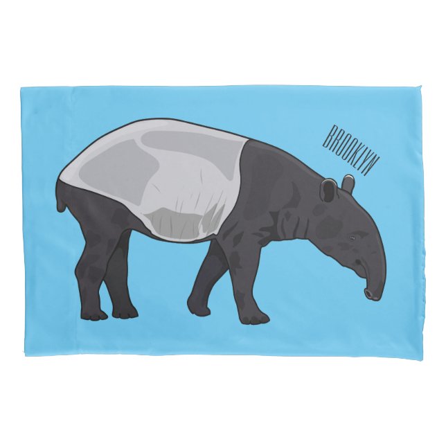 Tapir cartoon illustration pillow case (Front)