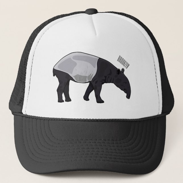 Tapir cartoon illustration trucker hat (Front)