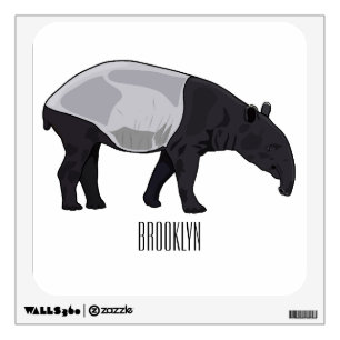 Tapir cartoon illustration wall decal