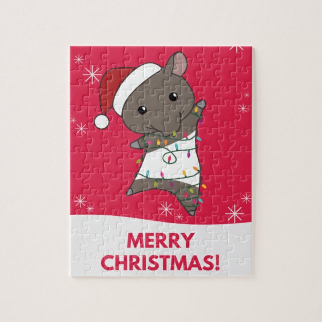 Tapir Christmas Tapire Winter Animals Jigsaw Puzzl Jigsaw Puzzle (Vertical)