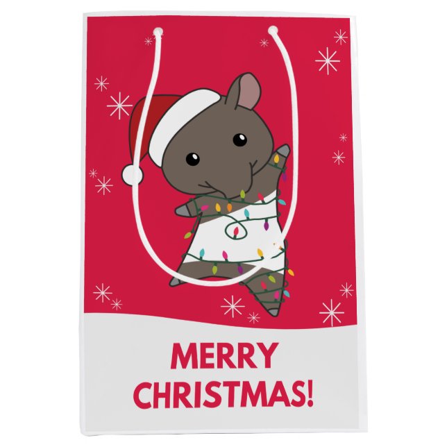 Tapir Christmas Tapire Winter Animals Medium Gift  Bag (Front)