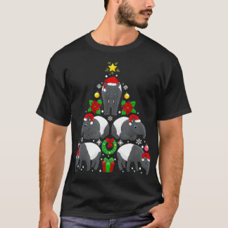Tapir Christmas Tree Christmas Animal Gifts T-Shirt