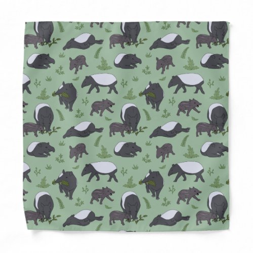 Tapir Family Dinner in Green Bandana