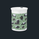 Tapir Family Dinner in Green Beverage Pitcher<br><div class="desc">This tapir pattern is mellow and fun, showing off cute, stylized, cartoon tapirs munching on leaves and loafing around! These adorable South American animals are unusual and a bit obscure, which is exactly what makes them such a standout design. Decorated with leaves, ferns and little bits of nature, this design...</div>