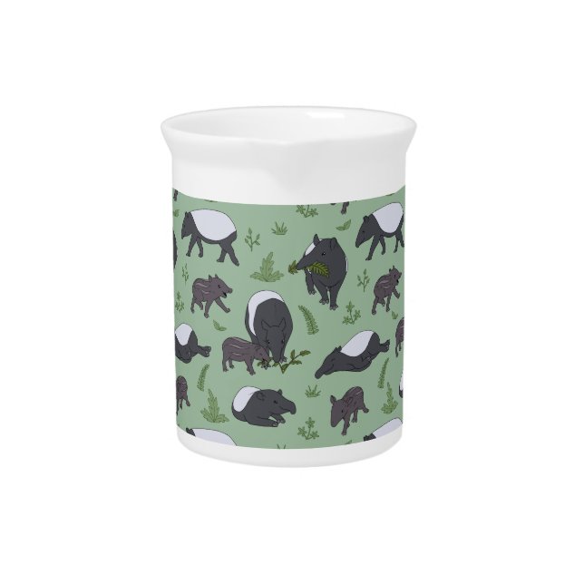 Tapir Family Dinner in Green Beverage Pitcher (Front)