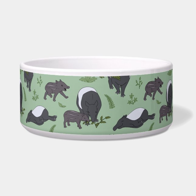 Tapir Family Dinner in Green Bowl (Front)