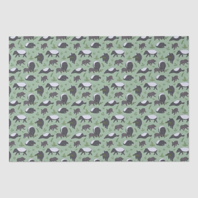 Tapir Family Dinner in Green Tissue Paper (Front)