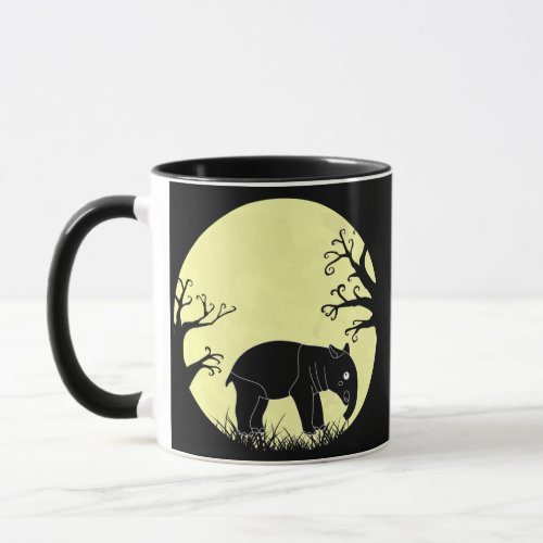 Tapir In Moonlight Wildlife Odd toed Ungulate Mug