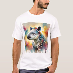 Tapir in Watercolor 080824AREF142 - Watercolor T-Shirt