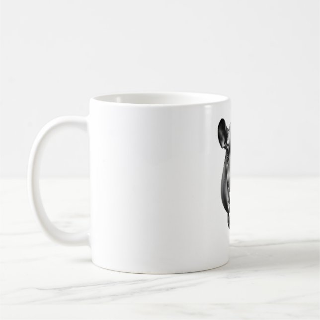 Tapir Love: Realistic Black & White Head Coffee Mug (Left)