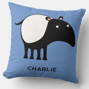 Tapir Personalized Name Throw Pillow